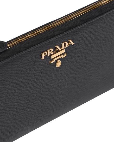 prada wallet portafoglio lampo|Black Large Saffiano Leather Wallet .